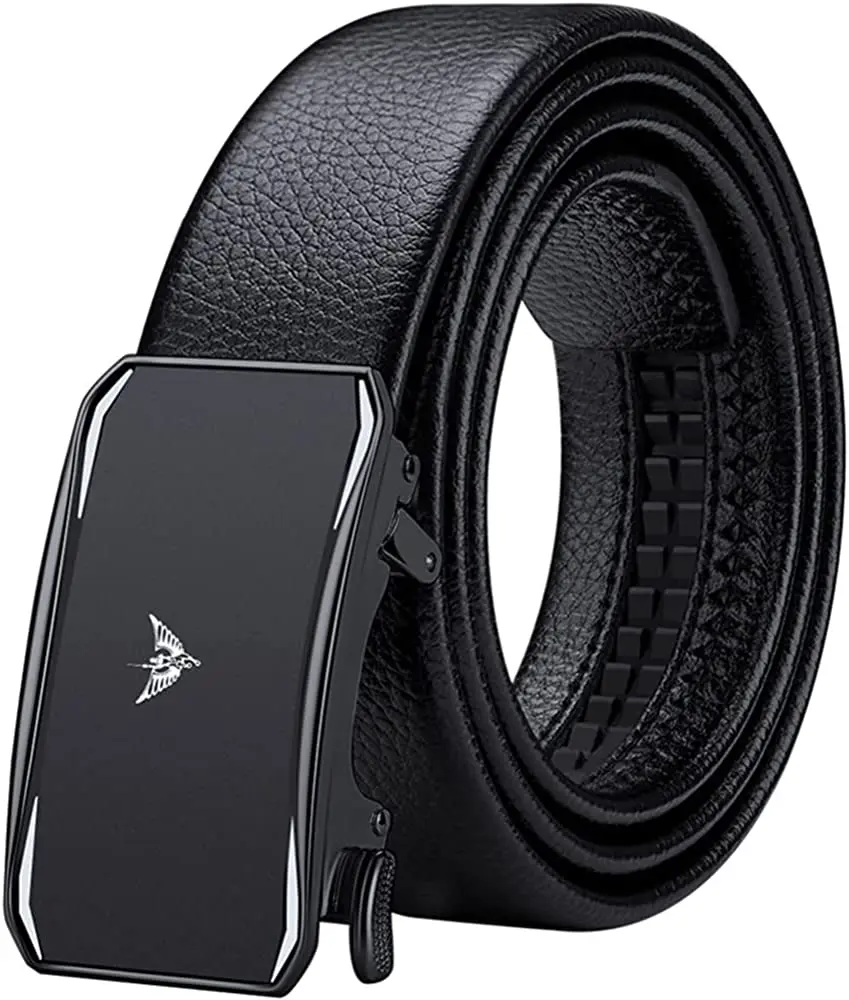 VANNANBA Mens Fashion Ratchet Belt Automatic Belts Leather Designer Belts for Men,with Gift Box