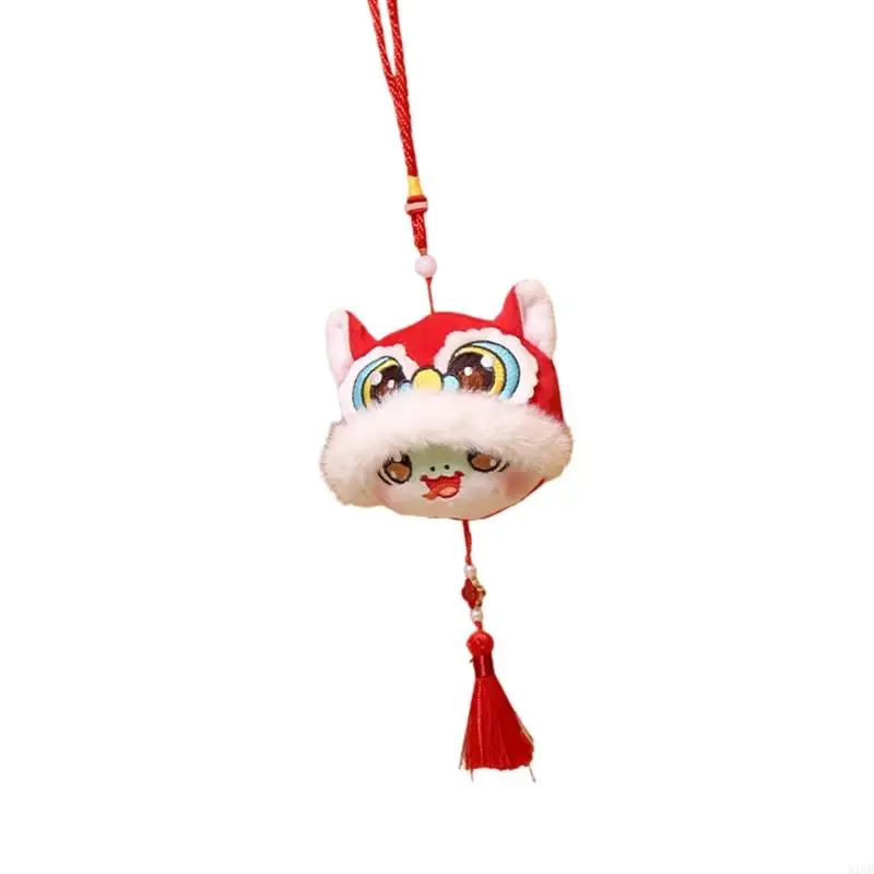 N1HB Cartoon Snake Pendant Chinese New Year Cartoon Plush Snake Fun Stuffed Animal Throw Pillow Party Gift Handcrafts