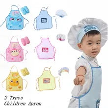 Delantal para niños, gorro de Chef, traje de bolsillo, 2 unids/set/juego, herramienta de cocina para beber alimentos, accesorios familiares