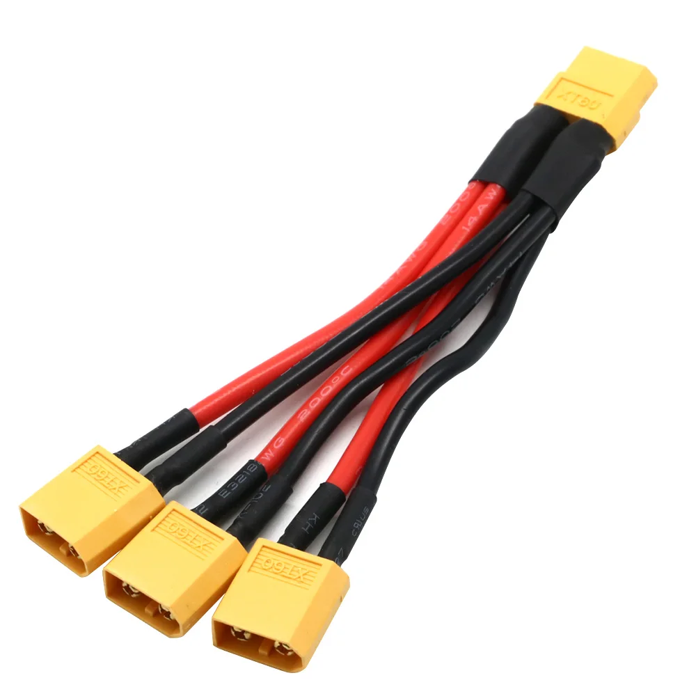 Xt60 1 bis 2 1 bis 3 paralleler Batteriest ecker Stecker/Buchse Kabel Dual Extension y Splitter Silikon draht 14awg für RC Batterie Esc – Detail 9