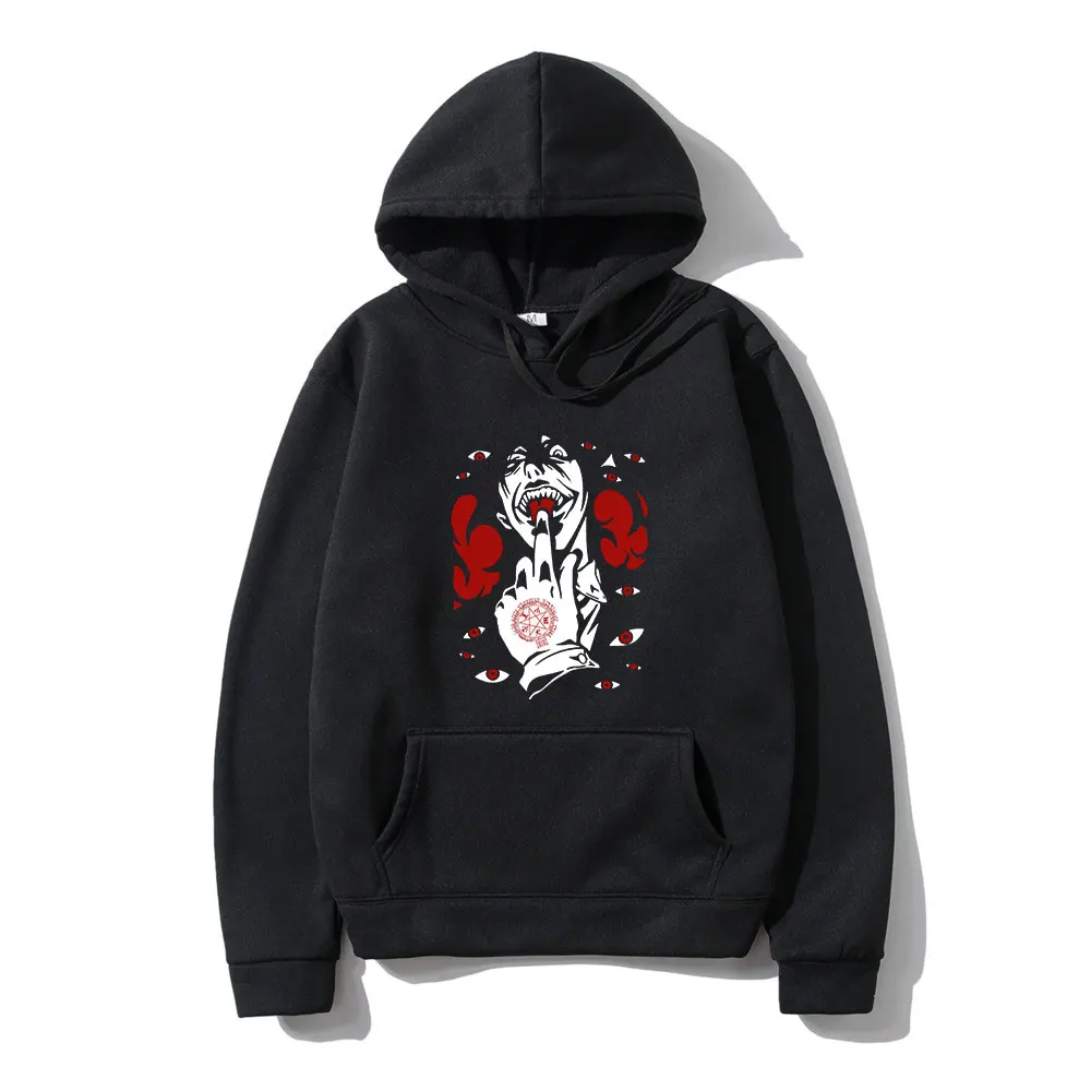 

Anime Hellsing Alucard 2022 Hot New Product Funny Comic Print Winter Long Sleeve Thick Loose Sports Man Hoodie Simple Oversized