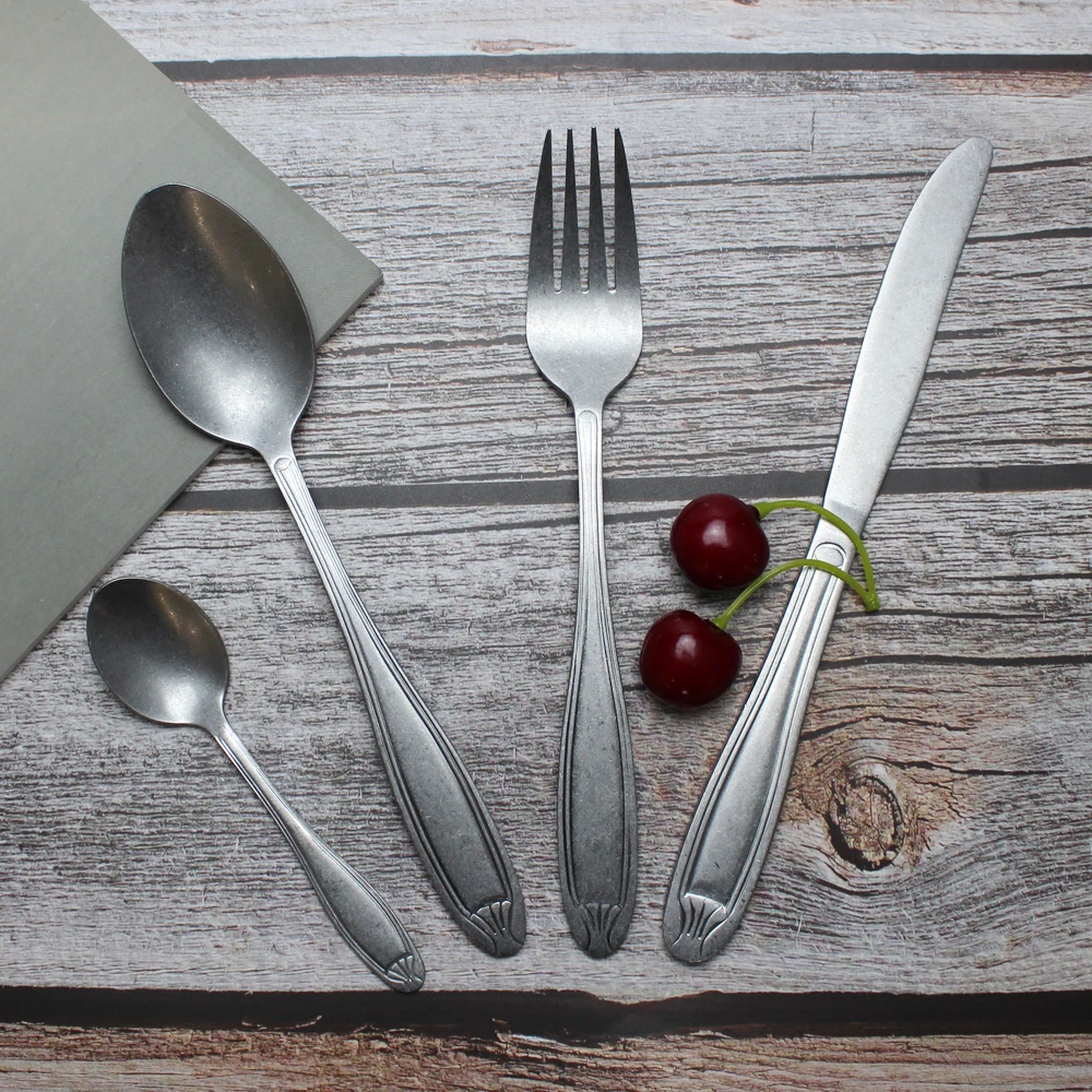 Stainless Steel Cutlery Set Classic Vintage Dinnerware for Kitchen