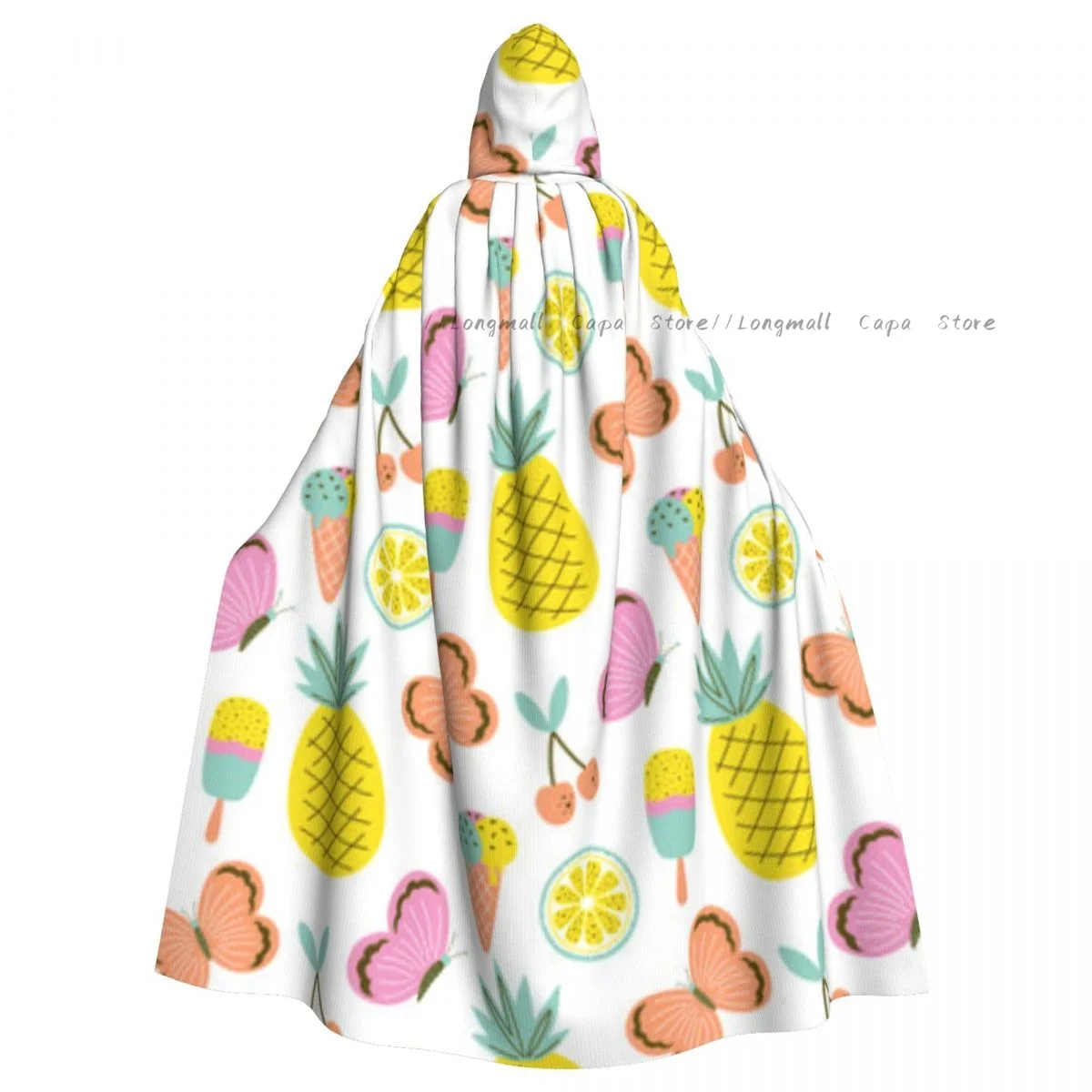 

Cosplay Medieval Costumes Colorful Summer Tropical Fruits Hooded Cloak Capes Long Robes Jackets Coat Carnival