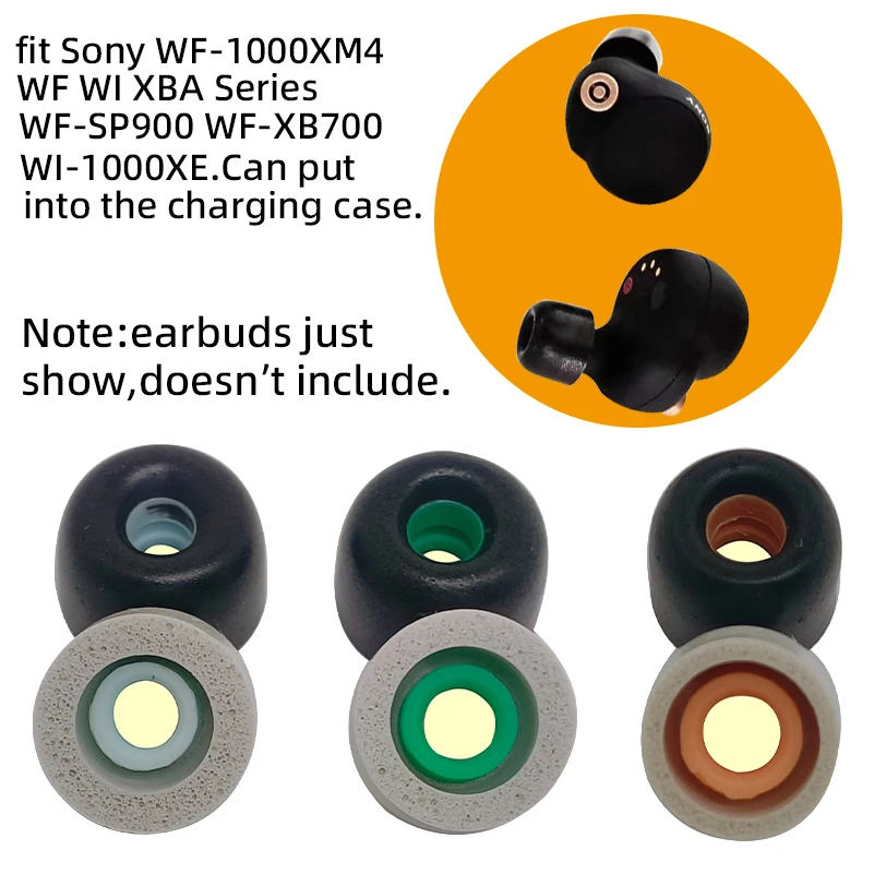 소니 WF-1000XM4 호환 메모리 폼 이어팁, WF WI XBA 시리즈, WF-SP900 WF-XB700 WI-1000X, 4mm 소음 감소