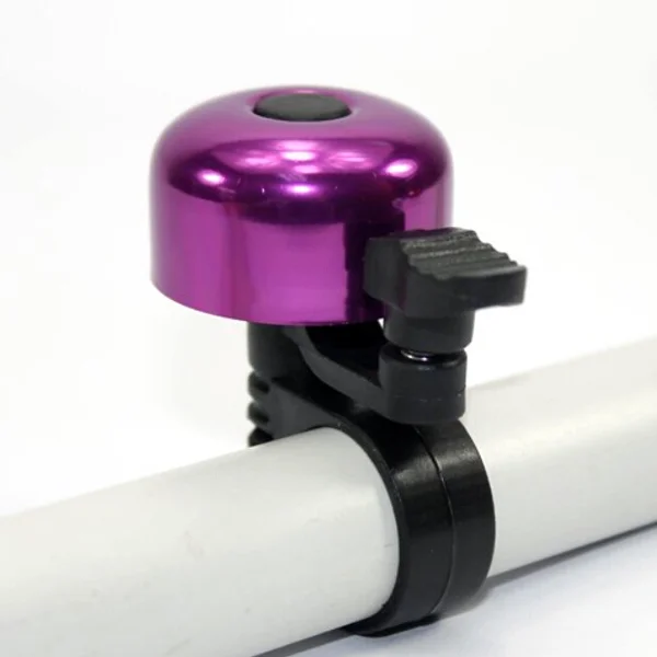 Alloy Mini One Touch Bike Handlebar Bell Ring Horn Lever Cycle Push (Purple) |