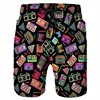 Cartoon Music Colorful Graffiti Beach Shorts Men 3d Print Swim Trunks Summer Surf Board Shorts 80s 90s Street Short Pants 2