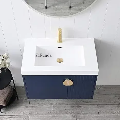 Wall mounted toilet with acrylic sink, 30 ," SinkFloating bathroom sink cabinet