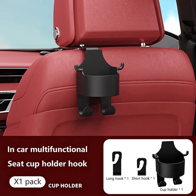 

Car Seat Headrest Hook Hanger Storage Organizer Universal With Cup Holder For Handbag Fit Universal Vehicle Car Accessories