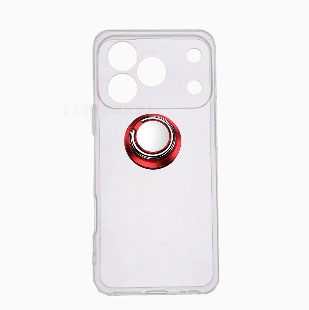 Blackview Wave 7C Flexible TPU Silicone Phone Case with Back Ring Holder Bracket