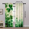 2pcs, Curtains 2D print Green Vitality Durable 100% Polyester Fabric (without rod) Thermal Insulation, and Room Darkening 5