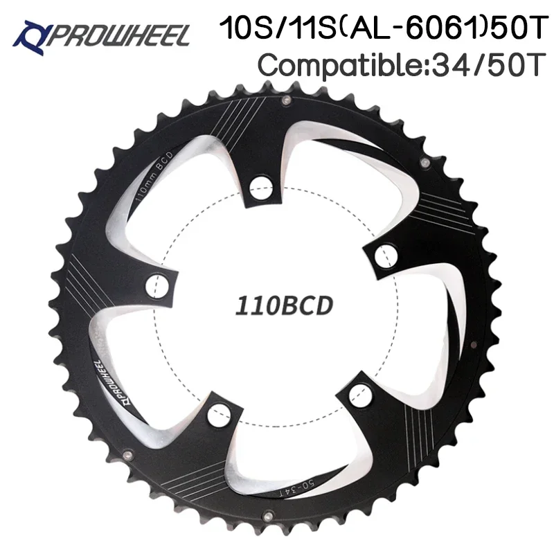 PROWHEEL 110BCD Chainring 5 Bolt 4 Bolt Mountain Bike Chainwheel 34T 50T Bicycle