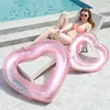 90 INS Hot Inflatable Sweet Heart Swimming Rings laps Giant Pool party Lifebuoy Float Mattress Swimming Circle Pink Red 2