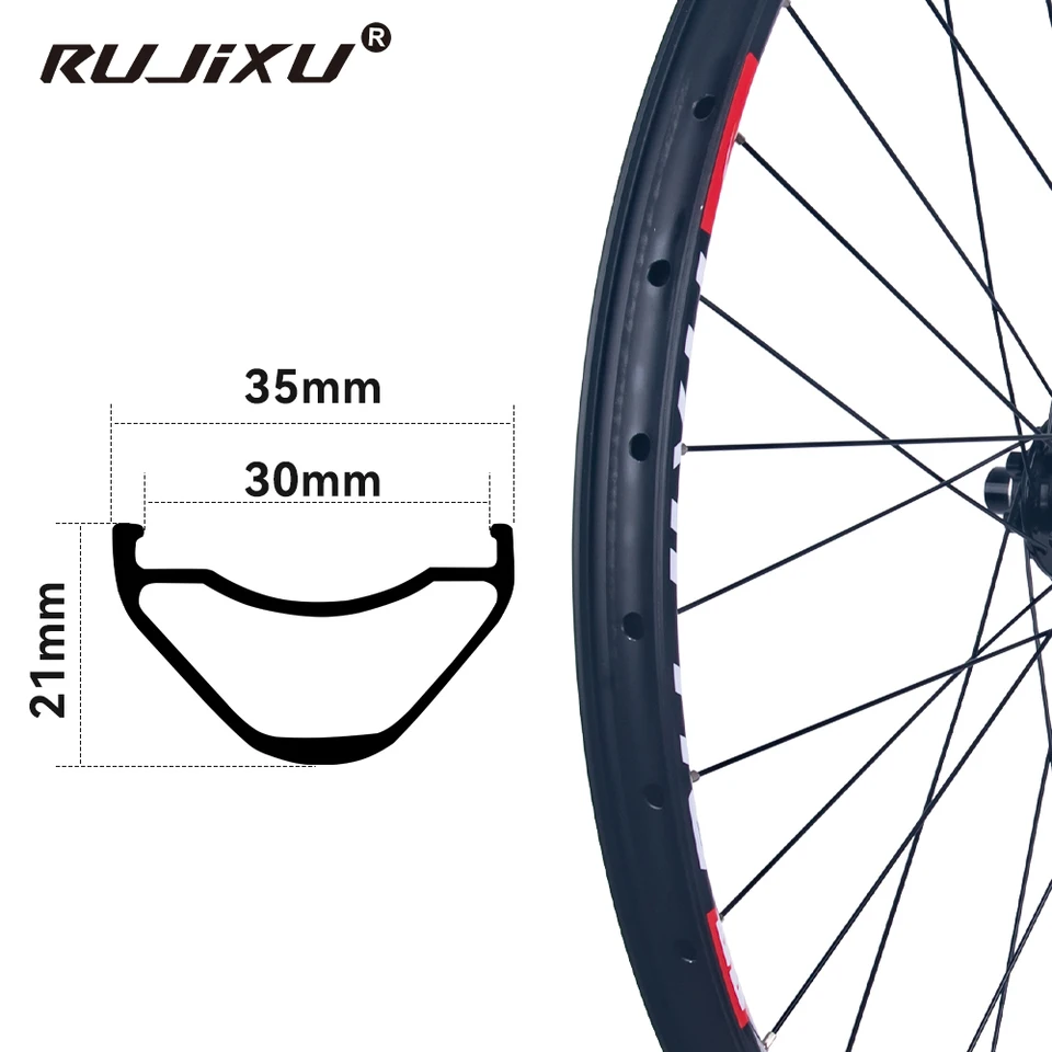 RUJIXU 外幅35mm 内幅30mm。32H高強度マウンテンバイクホイールセット