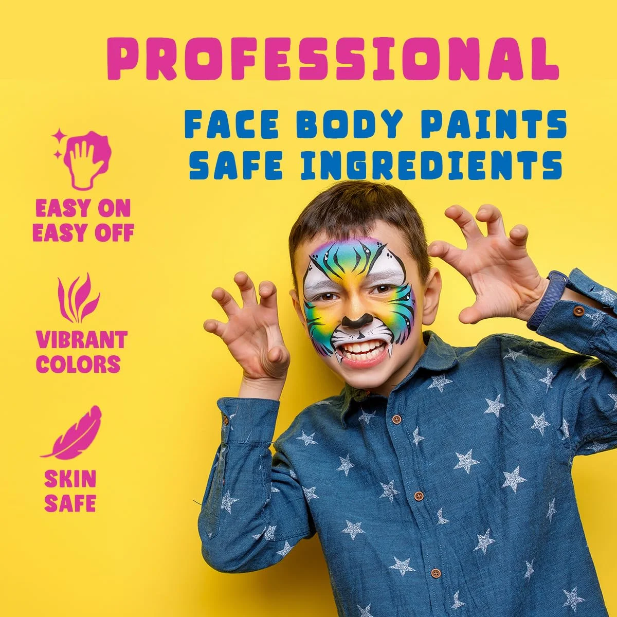 30Bowitzki 30g Rainbow Split Cake Face Paint Body Paint Art Festival Celebration Water Based Noxic Hypoallergenicity