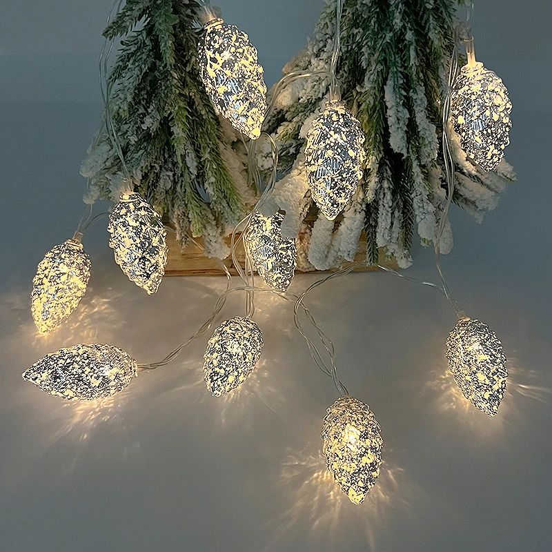 2M 10Led Pine Cone Fairy Lights Xmas Tree Decor Light String Ornaments 2025 Christmas Decor Navidad 2025 New Year Garland Decor