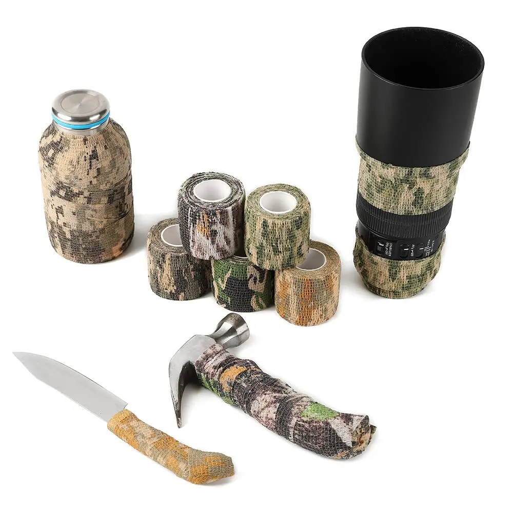 Camouflage Tape Camouflage Tape Wrap Military Army Hunting Self-Adhesive Protective Bandage For Outdoor Camping 5CM X 4.5M