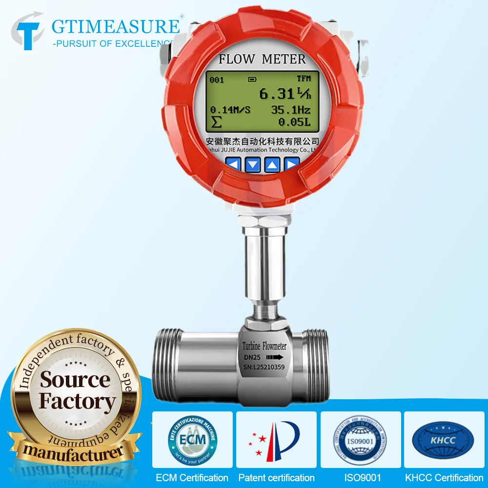 Flow Measuring Instruments Liquid Gasoline Milk Alcohol Pulse 4-20mA RS485 Turbine Water Flow Meter