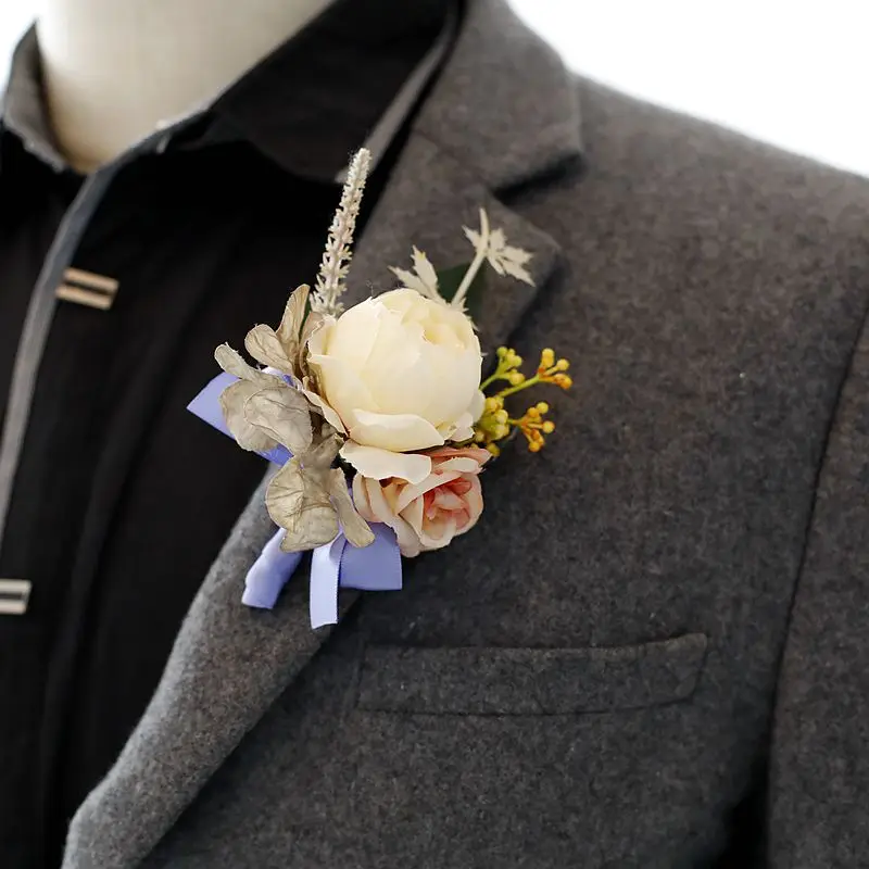 Wedding Groom Boutonnieres Flower Corsage Bridal Brooch Bridesmaid Jewelry Men Shirt Pin Party Prom Accessories Supplies