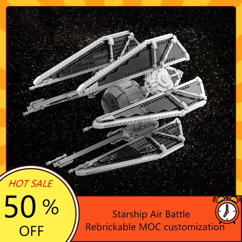 

1750PCS MOC Space Battle Series Starfighter TIE / D Defender - Short with Holder Building Blocks Model Bricks Assembly Kids Toys