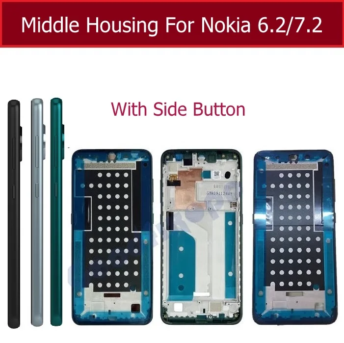 Cornice Centrale Lcd Per Nokia 6.2 7.2 Ta-1200 Ta-1198 Ta-1193 Ta-1178 Alloggiamento Telaio Centrale Alloggiamento Display Lcd Parti Della Copertura D