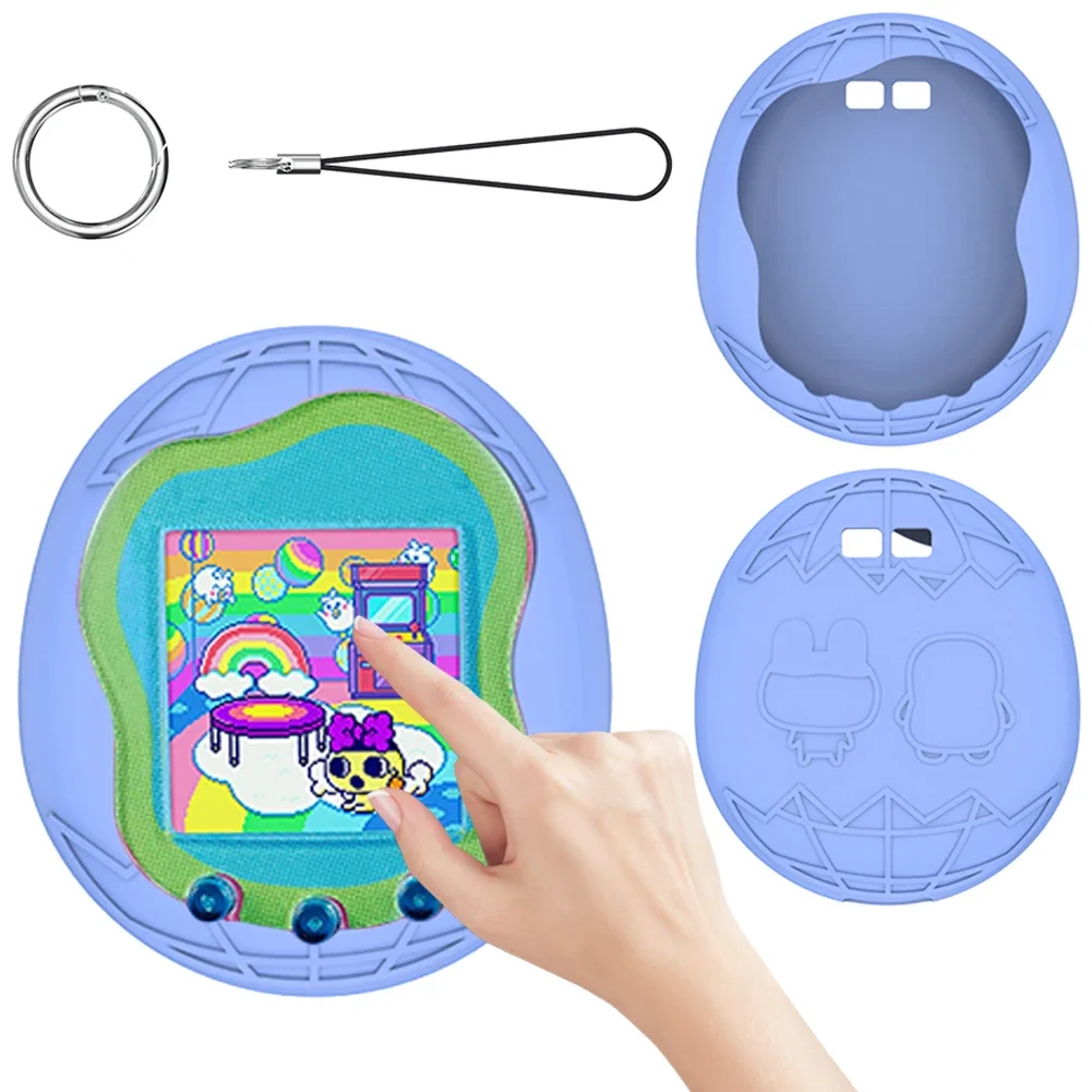 Silicone Case Waterproof Soft Case Cover with Lanyard Shockproof Protective Skin Sleeve Shell Anti-Scratch for Tamagotchi Uni