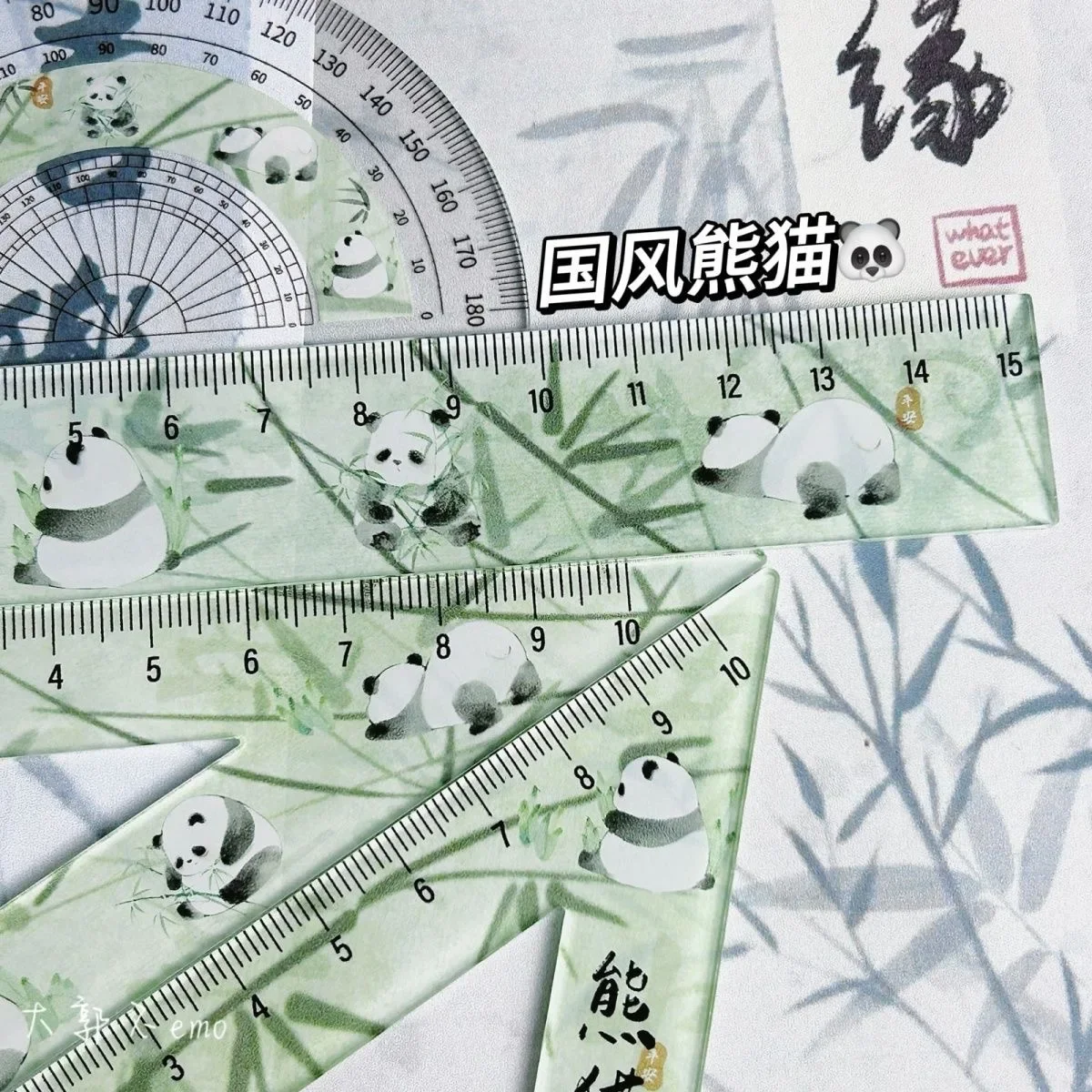 4-piece Ruler Set Triangle Ruler Student Plastic Straight Protractor Stationery