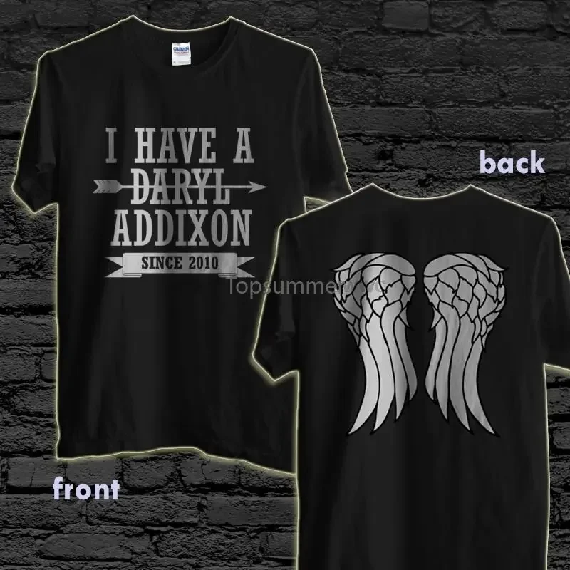 Tops Verão Cool T-Shirt Engraçado Novo Eu Tenho Um Daryl Addixon Engraçado T Shirt Walking Dead Daryl Dixon 2-Side Shirt Verão