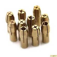 

10 Pcs Brass Drill Chucks Collet Bits 0.5-3.2mm 4.8mm Shank Screw Nut Replacement For Dremel Rotary Tool