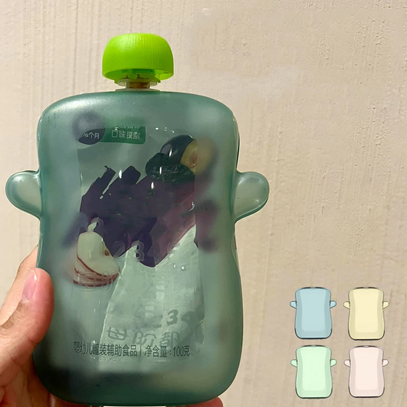 Self-Feeding Baby Food Pouch Holder No Squeeze No Spill Mess Reusable Container For Baby Led Weaning