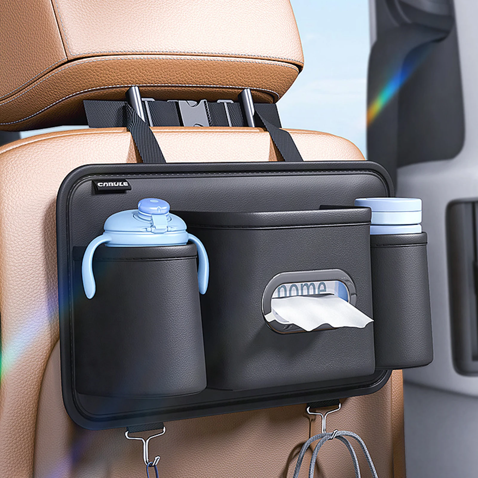 

Подвесная коробка для хранения на заднее сиденье автомобиля, подставка под сиденье, держатель для чашки, коробка для салфеток, украшение для сумки на заднее сиденье автомобиля, аксессуары