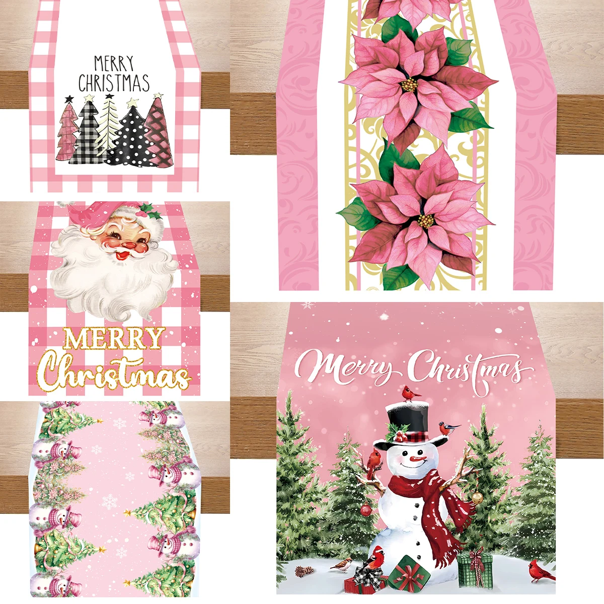 Description Picture 2 of itemChristmas Table Runner Elk Snowman Table Cover Merry Christmas Decorations For Home Table 2024 Navidad Happy New Year Gift 2025