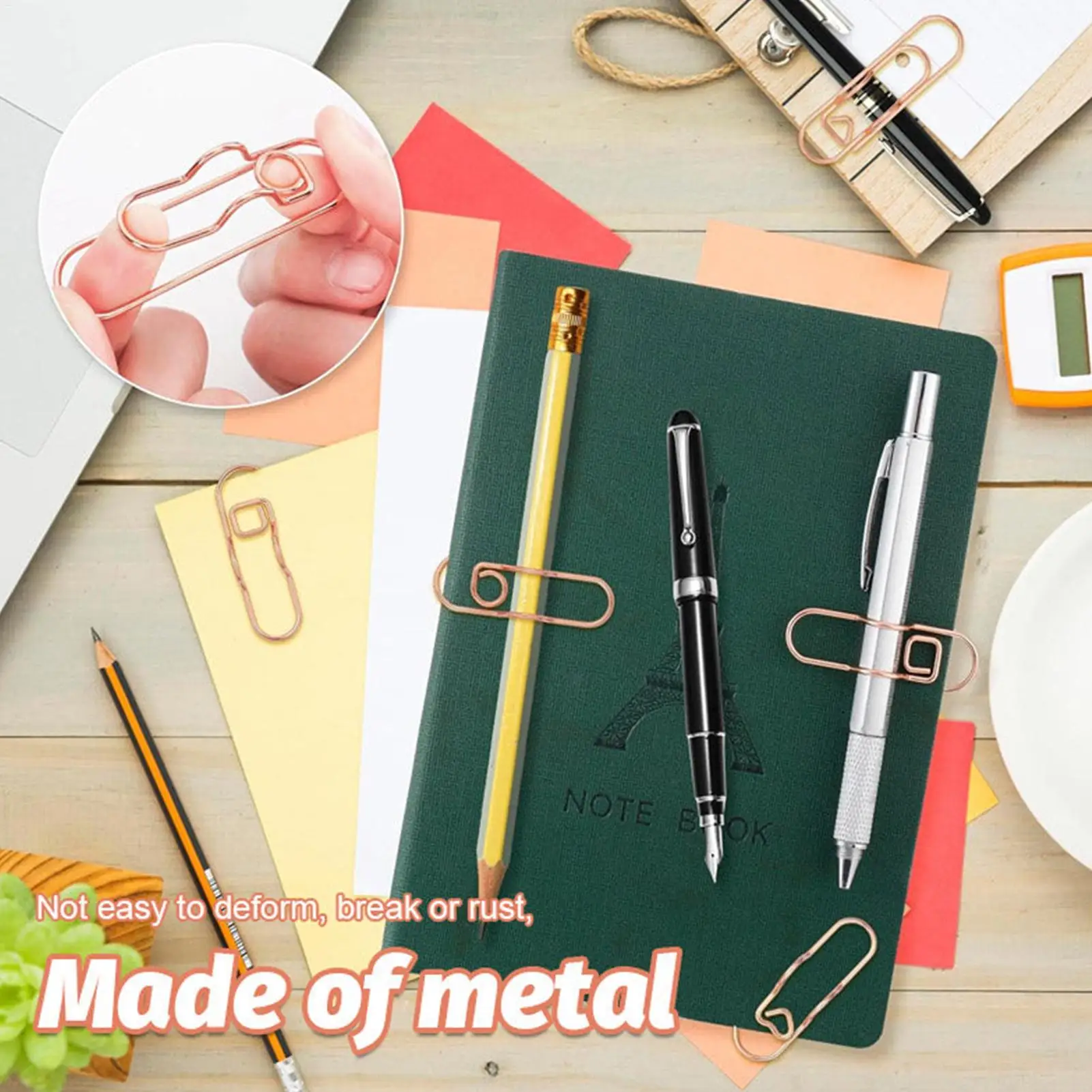 여러 가지 빛깔의 금속 필기 펜 클립 크리 에이 티브 다기능 휴대용 노트북 액세서리 사무실 학교 문구 정리 클립