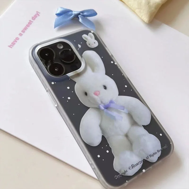 Simpatiche Custodie Per Telefoni Coniglio Bianco Ragdoll Per Iphone 11 12 13 14 15 Pro Max Per Iphone Xr Xs Custodia Per Telefono Vintage Coreana