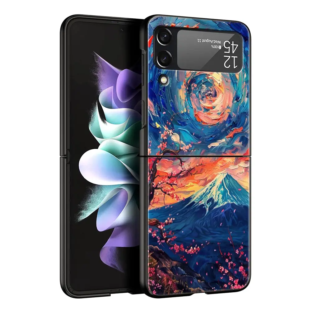 Van Gogh Sunflowers & Starry Night Folding Phone Hard Cover Case