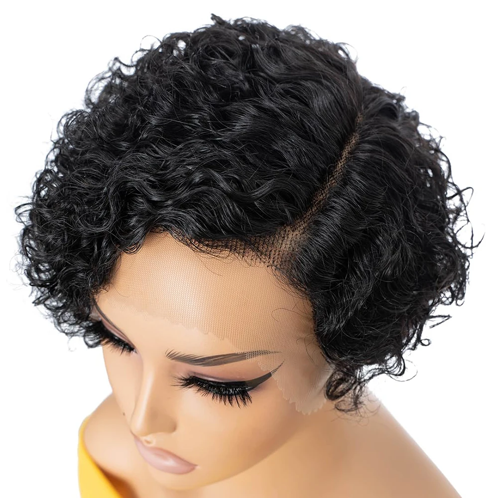 Remy human hair lace front wig - close lace construction and parting