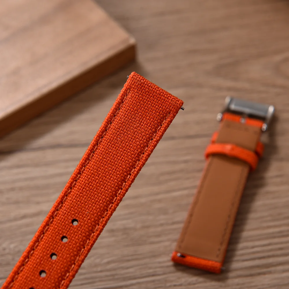 Hybrid Leather Nylon Quick Release Waterproof Sport Watch Band - Durable High-Quality Strap