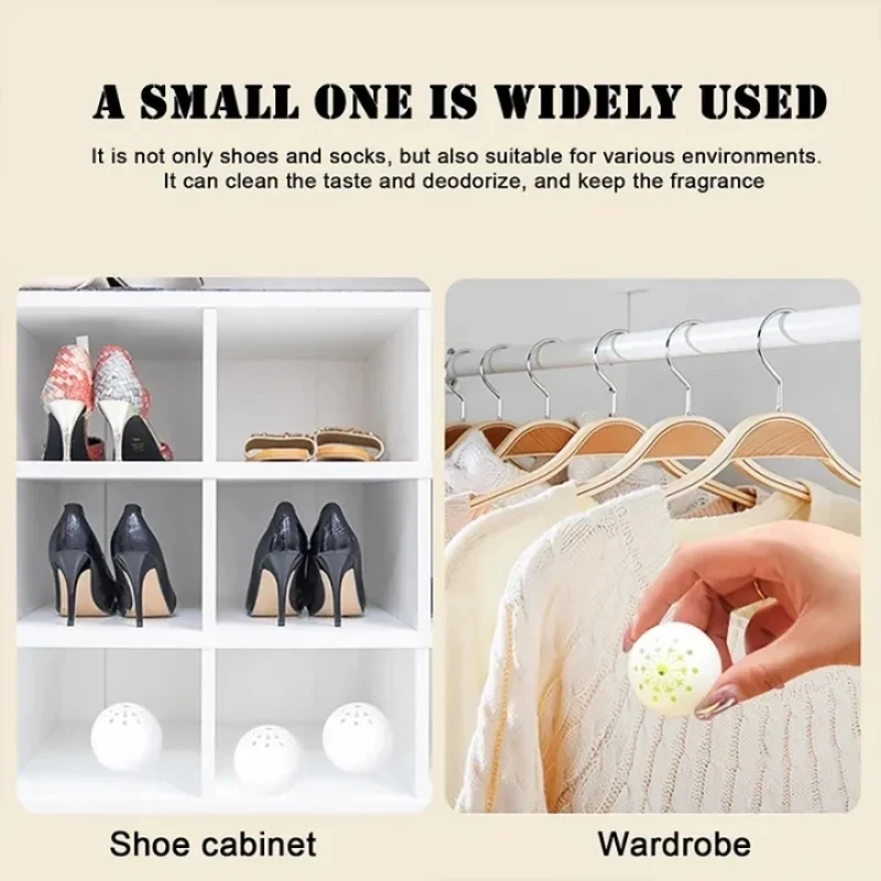 1/12Pcs Shoes Deodorant Freshener Ball Aroma Fragrant Sneaker Boot Foot Care Wardrobe Cabinet Bag Deodorizer Air Purifier Tool