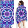 Microfiber Beach Towel Absorbent bath towel big Quick-drying sunscreen for Adults Travel Swimming Pool Purple Flower Pattern 3