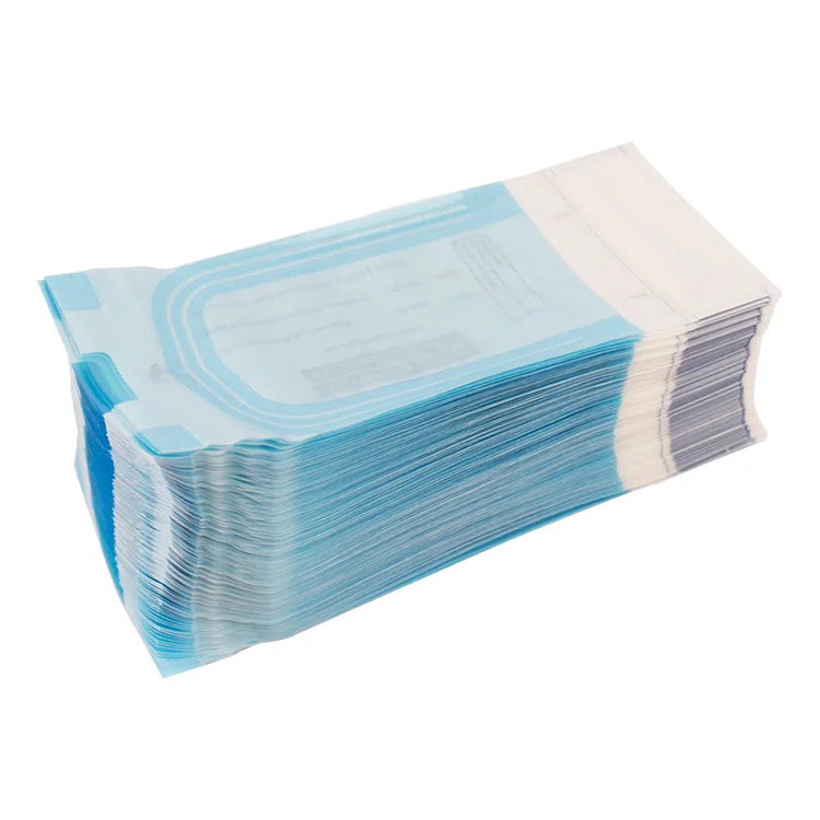 Bolsa De Esterilización Dental, Bolsas Esterilizadoras 200 Piezas Bolsas Autosellantes De Pvc Dental Profesional Pelicula Transparente Azul Para Esterilizacion De Suministros