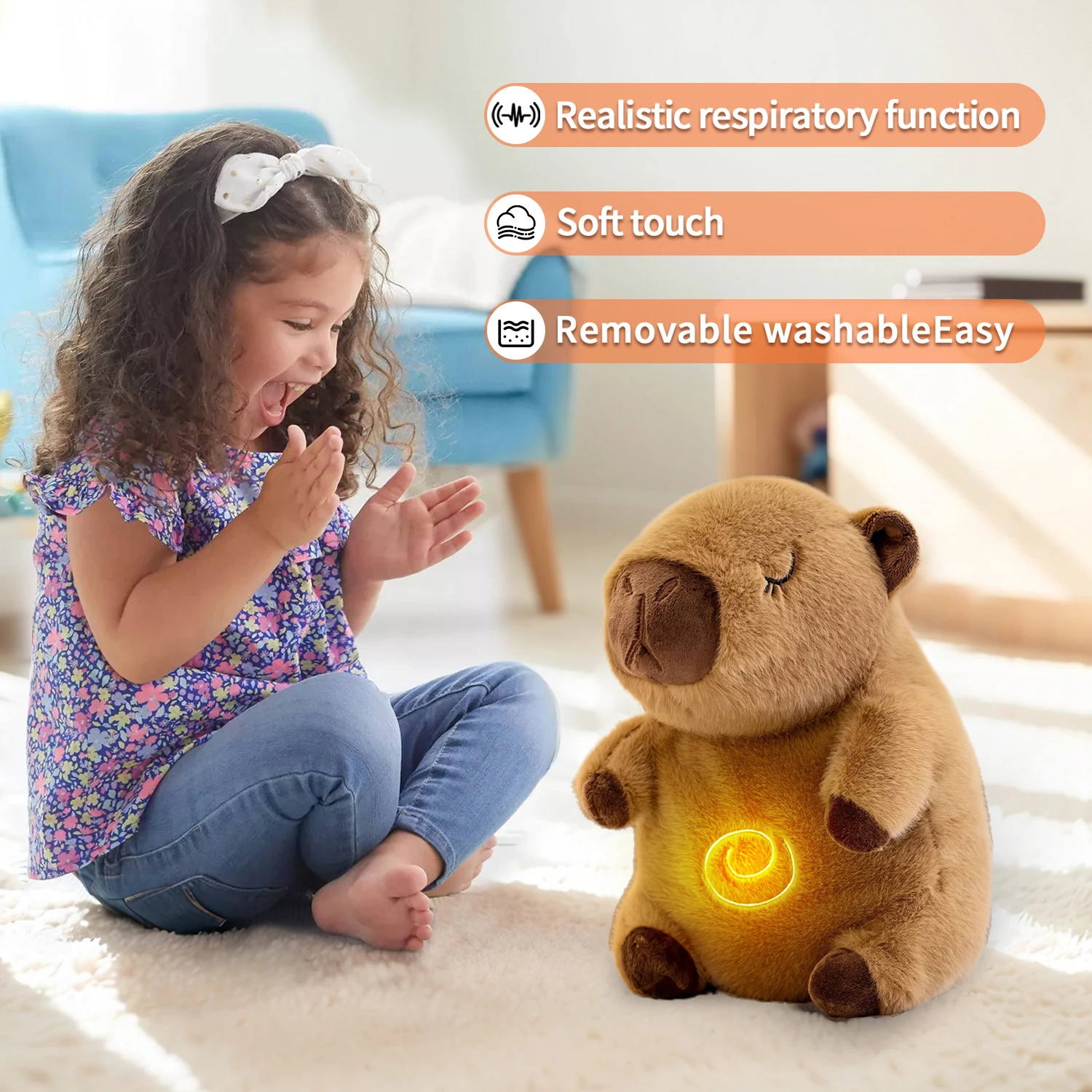 Breathing Capybara Plush Baby Toy 5
