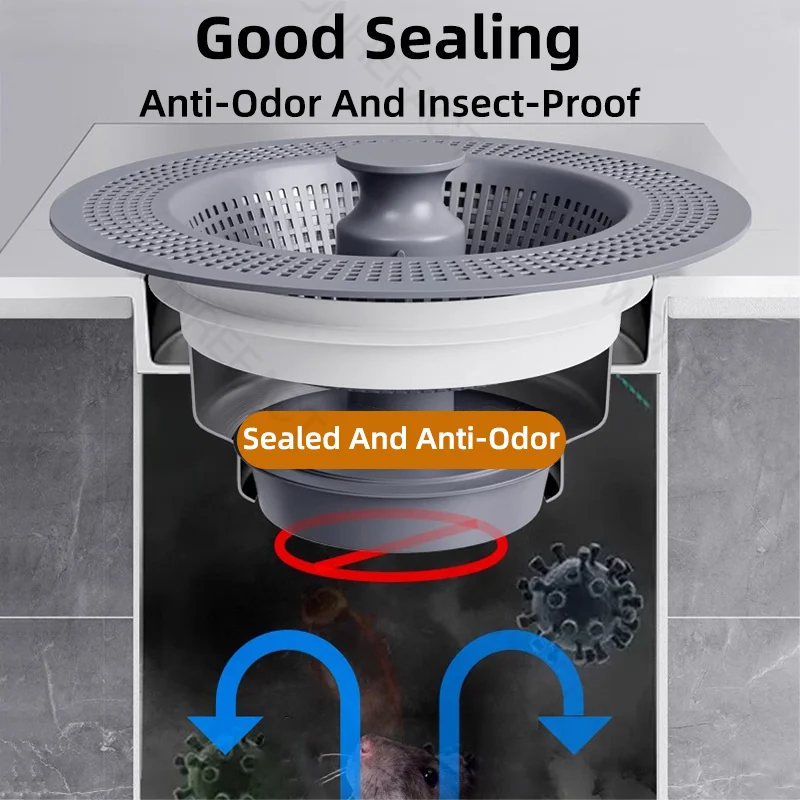 Bathroom Stainless Steel Sink Drainage Filter Pop-up Leak-proof Plug Embedded Filter Detachable Basket Sink Food Catcher sink filter sink strainer hair drain catcher kitchen sink strainer washbasin plug washbasin leak plug