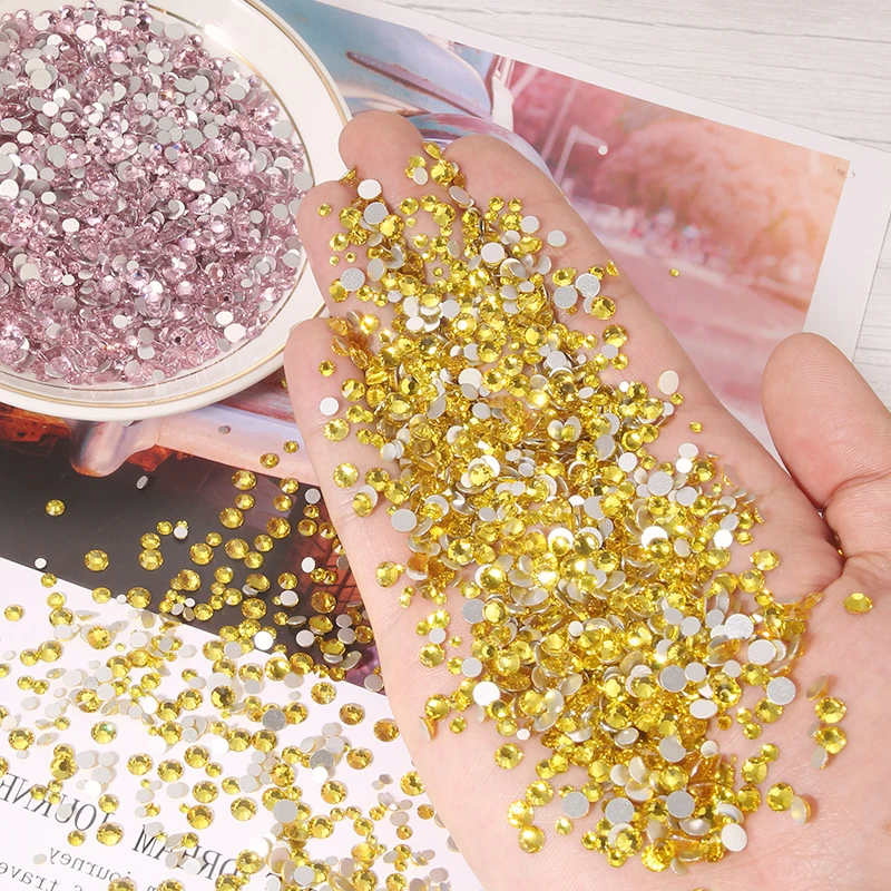 Mix Sizes Colorful Rhinestones Non Hotfix Crystal Glitter Strass Diamond Stone Nail Gems Flatback Rhinestones Art Decorations