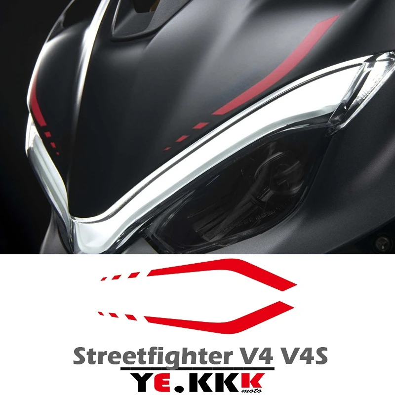 

For Ducati Streetfighter V4 Streetfighter V4S Universal Headshell Hood Sticker Decal Openwork Custom Red