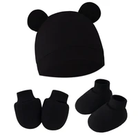 3Pcs/set Newborn Baby Hat Anti Scratch Gloves Protective Foot Cover Anti-grab Infant Mittens & Socks Set 6