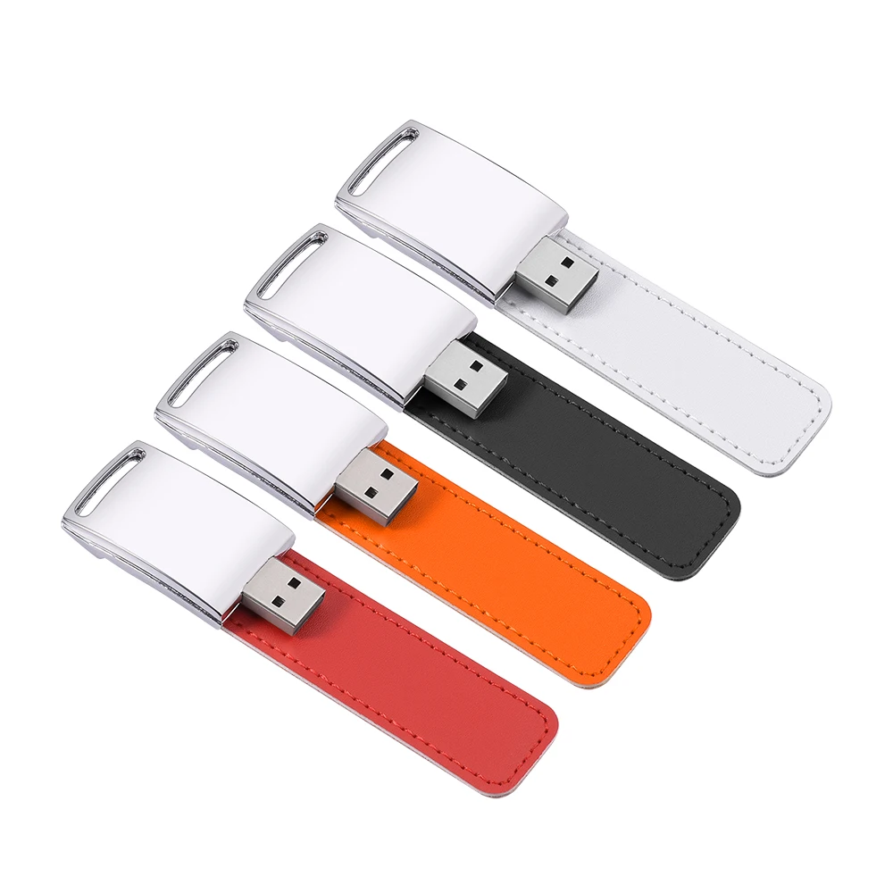 USB 3.0 플래시 드라이브 무료 컬러 인쇄 로고 128GB 가죽 웨딩 사진 박스 펜 드라이브 64GB 32GB 패션 가죽 스타일