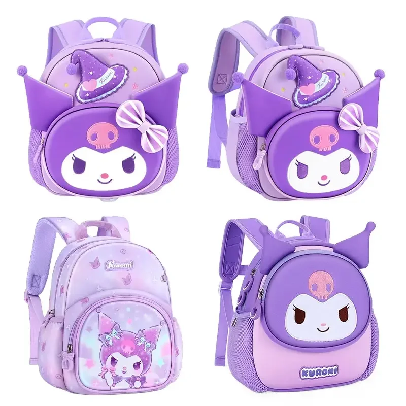 

Sanrioed Anime Kuromi Cute Children Backpack Pupil Schoolchildren Stationery Schoolbags Cartoon Shoulder Bag Gift for Friend