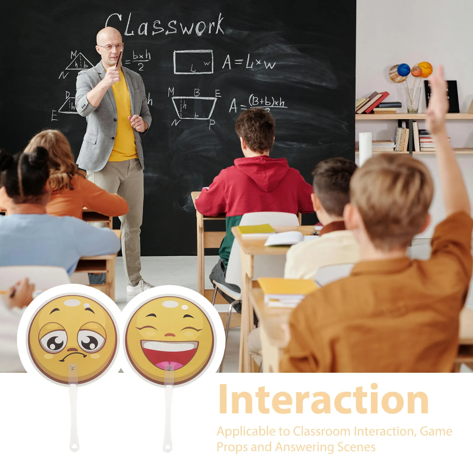 3개 휴대용 표정 표시 투표 패들 양면 정확/잘못 표시 교실 감정 표시 교구 개학 용품