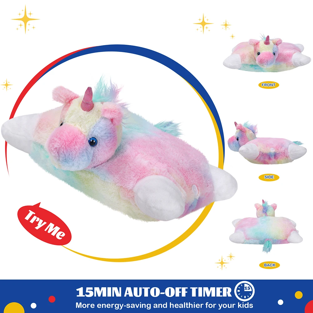 30cm Cotton Glowing Unicorn Plush Toys LED Light Throw Pillows Soft Lullabies Stuffed Animals Doll Toys Gift for Girls Kids