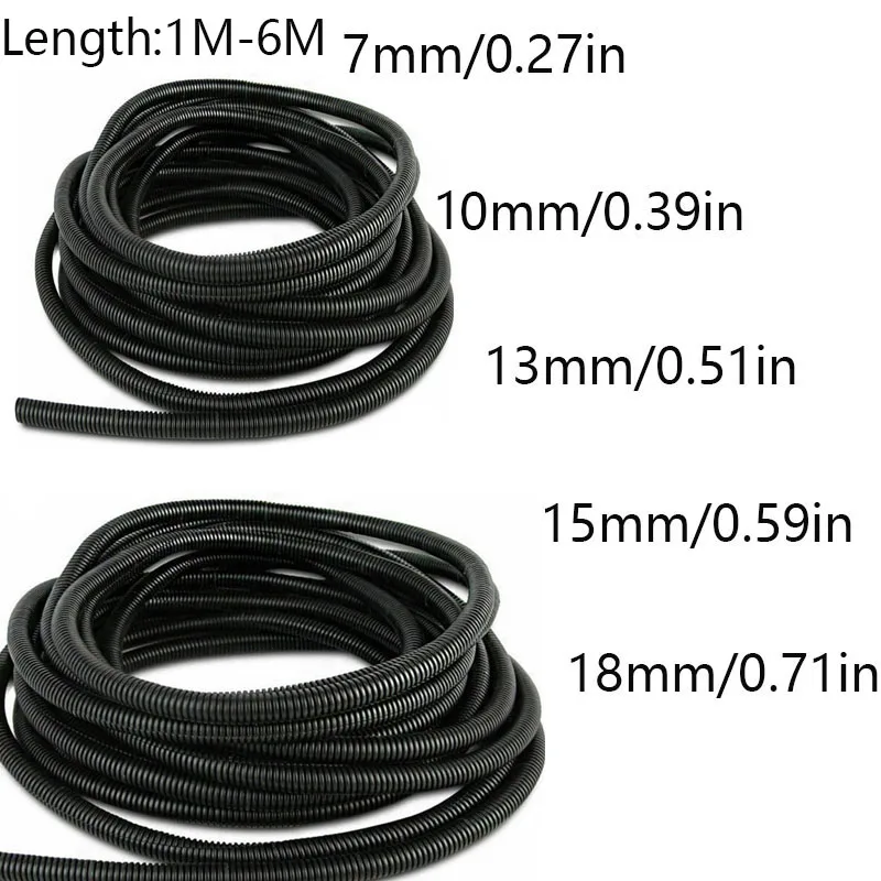 Steel Wire Braided Conduit Outer diameter 10/13/15/18/21/25/28mm length 1/3/6m split type steel wire braided conduit polyethylene pipe black sleeve