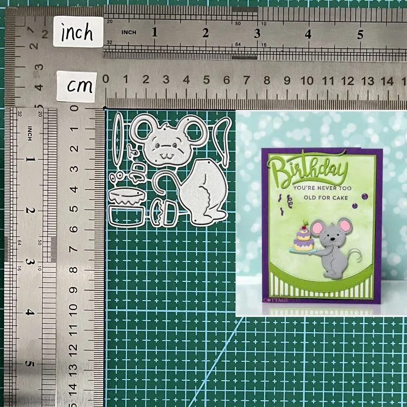 

Металлические штампы для вырезания формы мыши с тортом скрапбукинга бумаги рукоделия ножа формы лезвия удар трафареты штамп